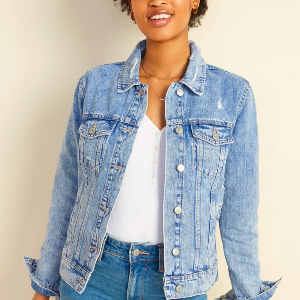 Blue Distressed Jean Jacket